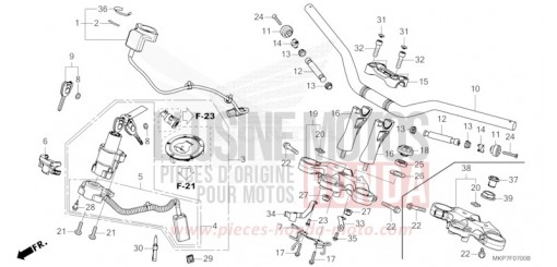 TUYAU DE GUIDON/PONT SUPERIEUR CB500XAM de 2021
